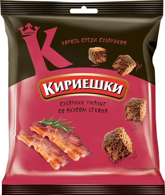 Сухарики 40 г Кириешки со вкусом бекона КДВ фото 1