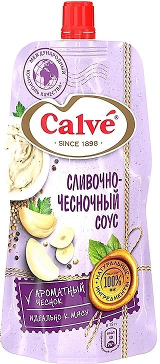 Соус 230 г сливочно-чесночный Calve фото 1